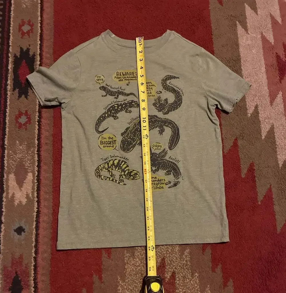 Cat & Jack Salamander Axolotl Graphic T-Shirt Green Size XL (14)